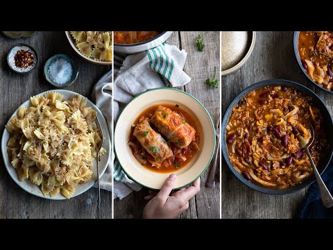 Easy Vegan Cabbage Recipes | Pasta, Rolls &amp; Soup