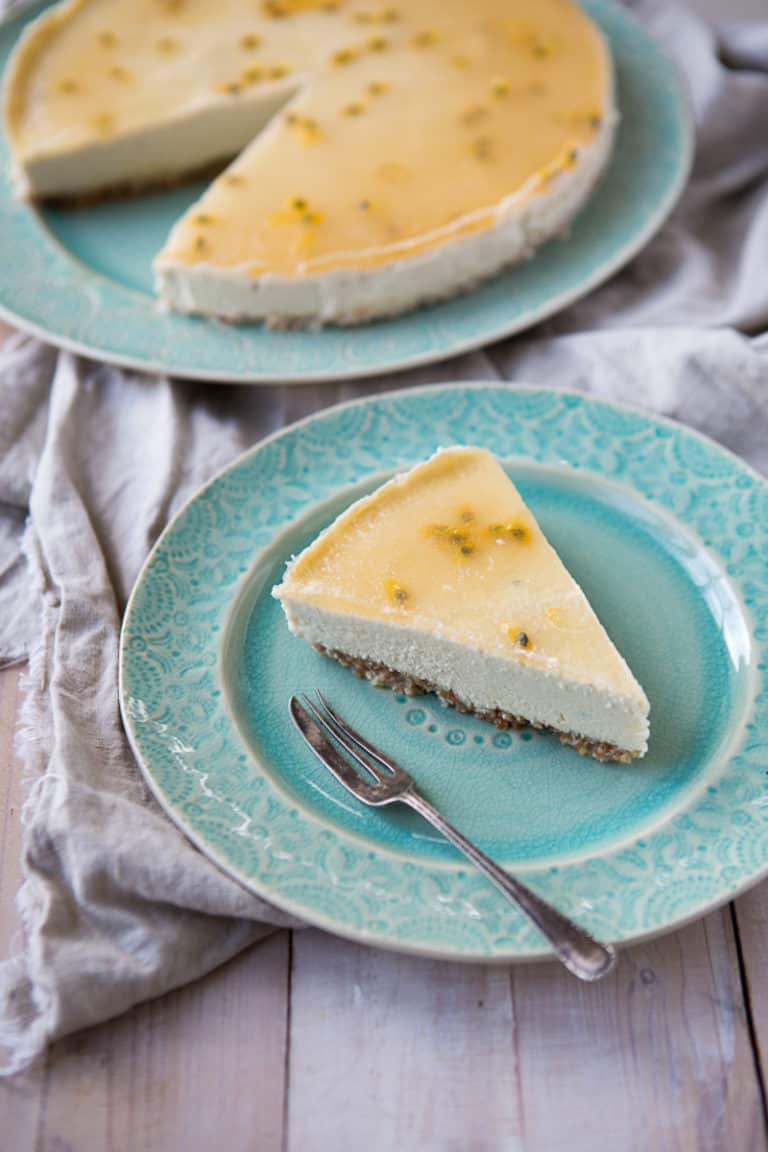 No-Bake Vegan Passionfruit Cheesecake | Heartful Table