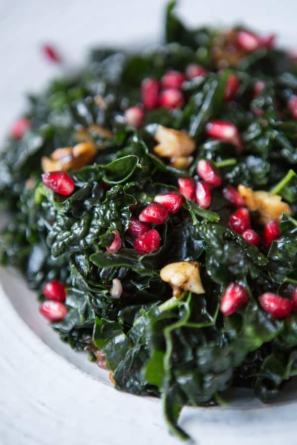 Pomegranate, Walnut, Kale Salad