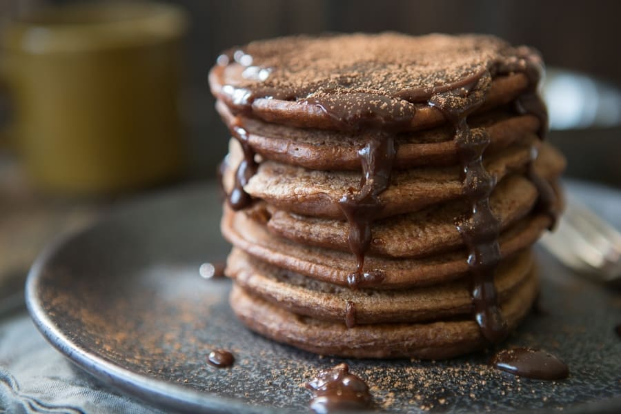 Easy Fluffy Vegan Chocolate Chip Pancakes