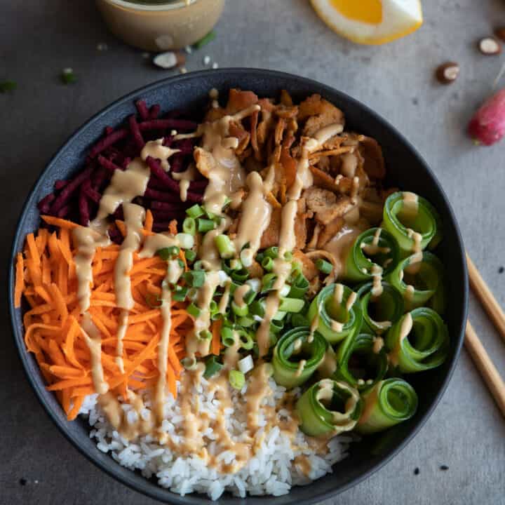Tofu Buddha Bowl with Peanut Sauce