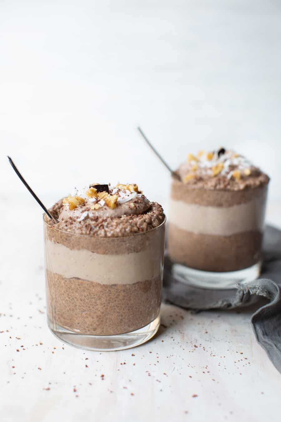 Chocolate Chia Seed Pudding with Cashew Cream