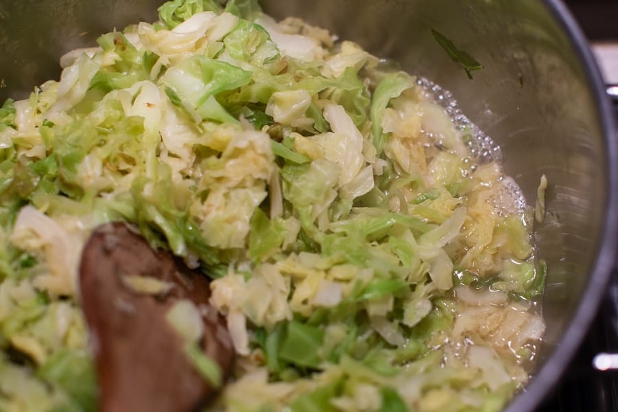 cooking cabbage down