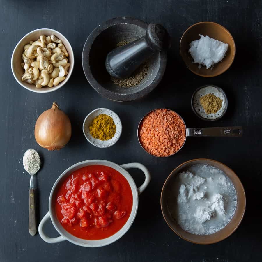 Creamy Red Lentil Curry Ingredients