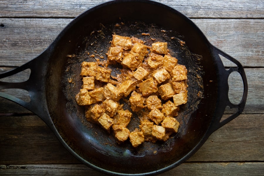 satay tempeh marinade cooked