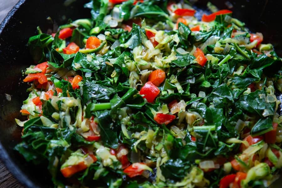 Veggies in skillet