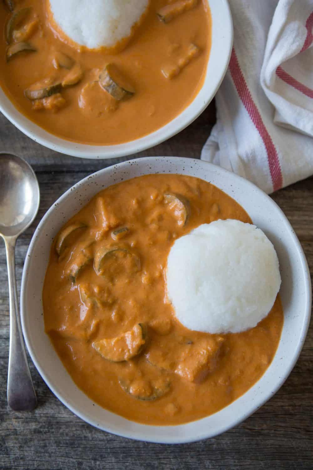 vegan peanut soup bowls