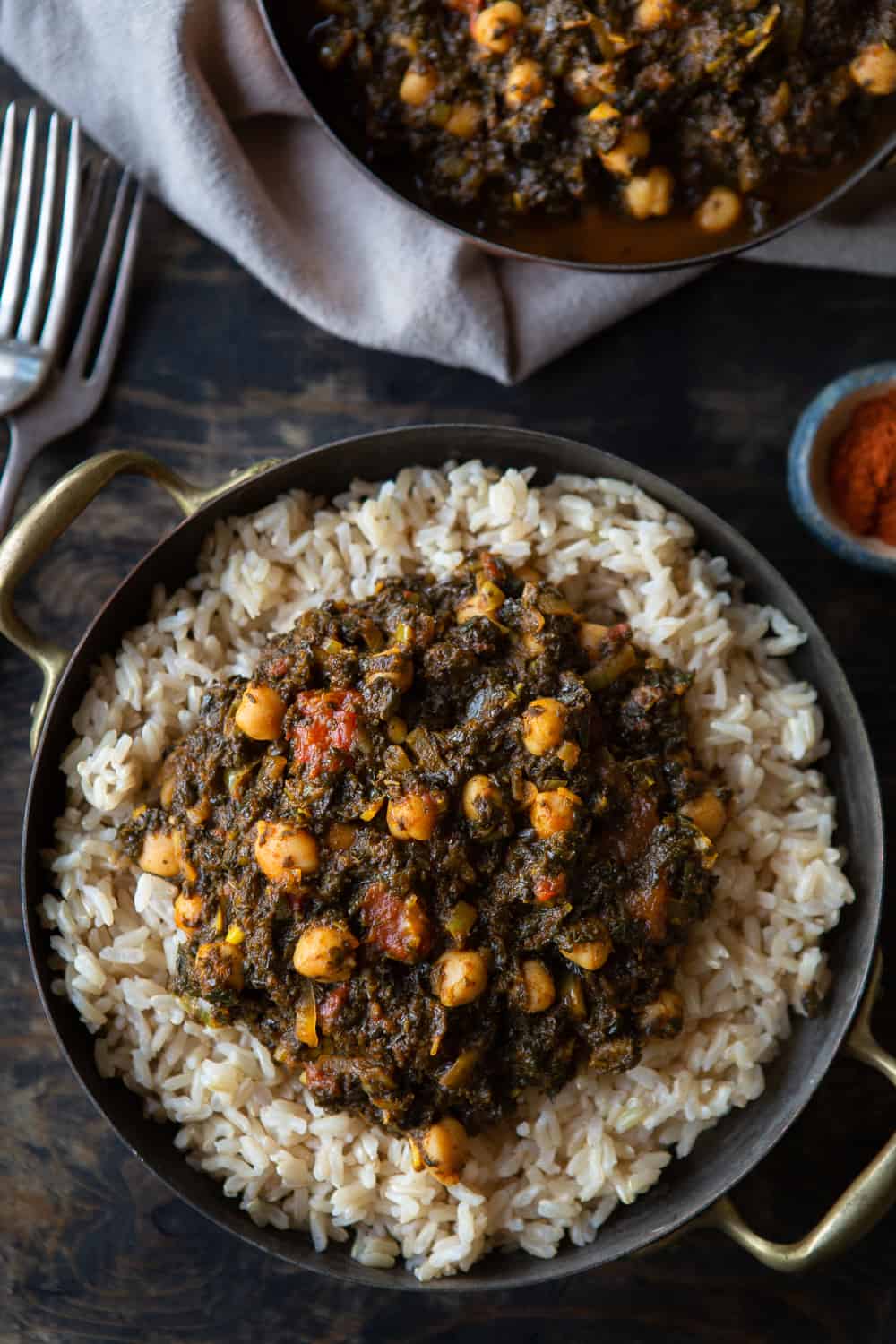 Ghanaian Spinach Stew with Chickpeas (Vegan)