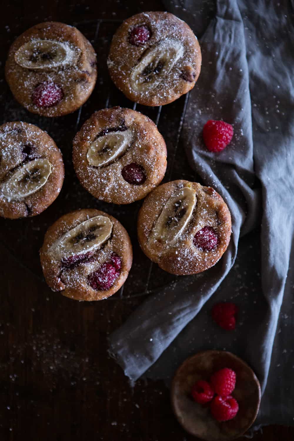 Vegan Banana and Raspberry Muffins