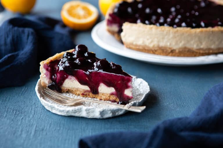 Baked Vegan Blueberry Cheesecake
