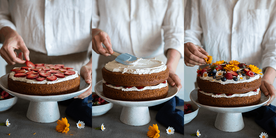 Decorating and layering the cake