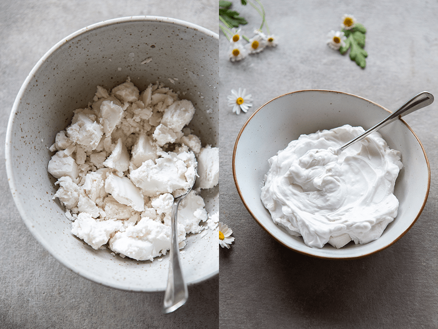 comparison of two different coconut creams