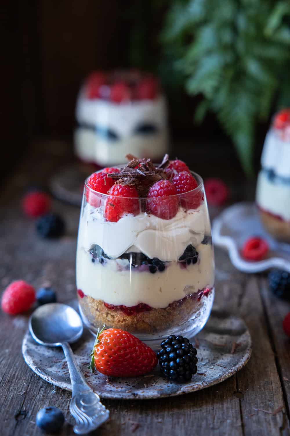 Close up of trifle in cup