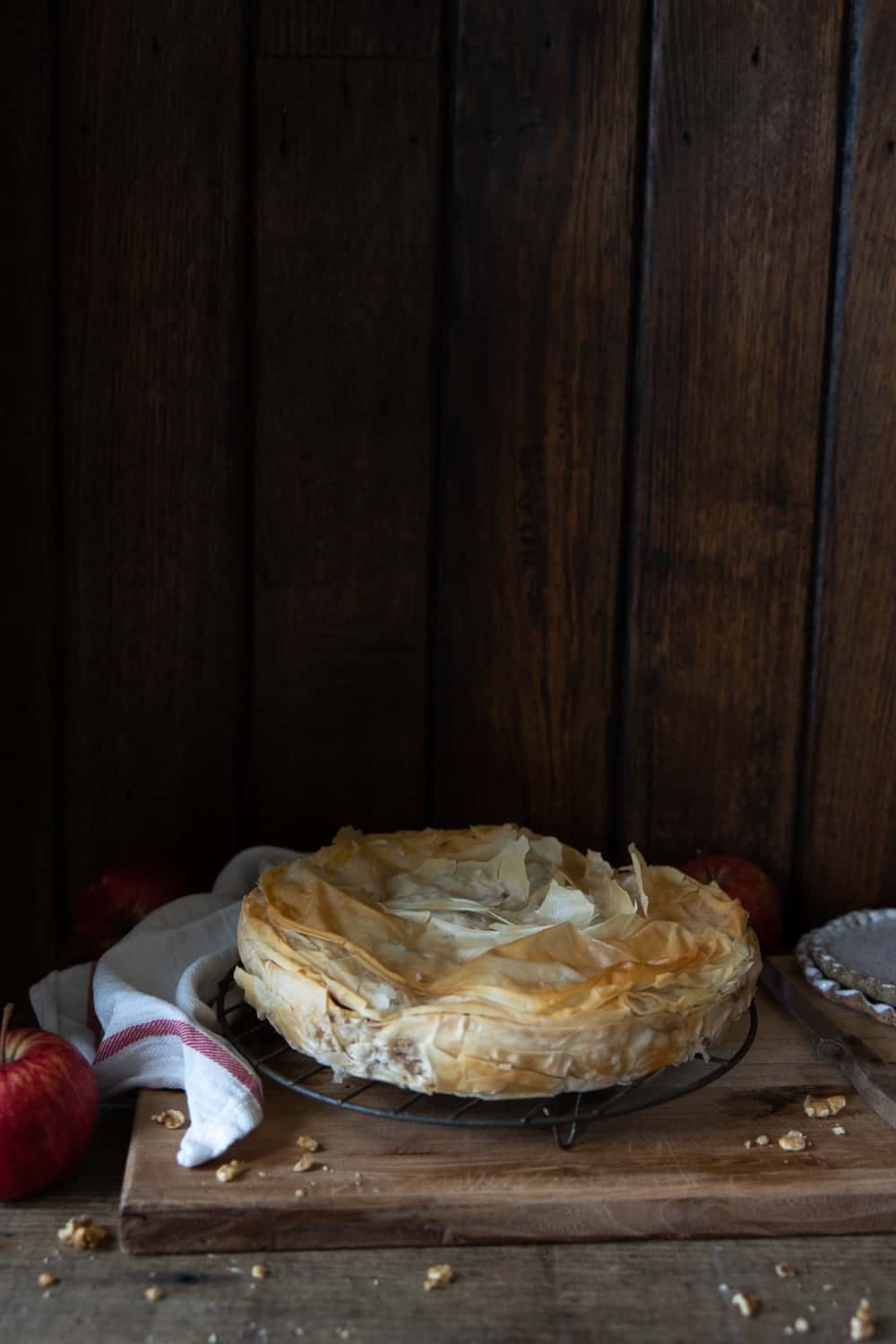 Burek on wire rack.