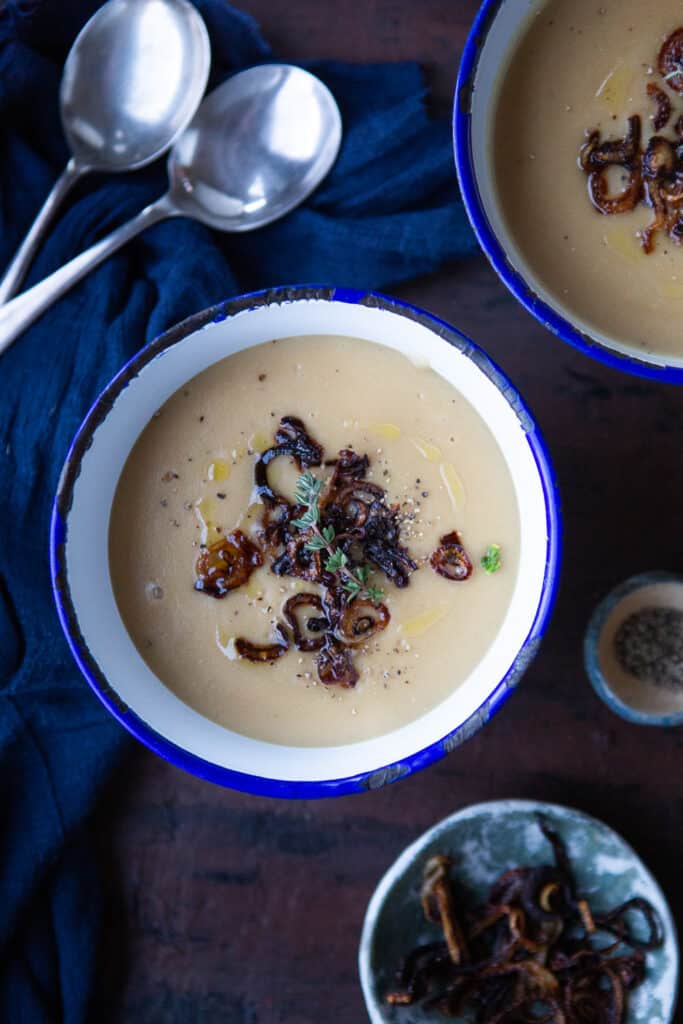 Vegan Potato and Onion Cream Soup (Gluten-Free)